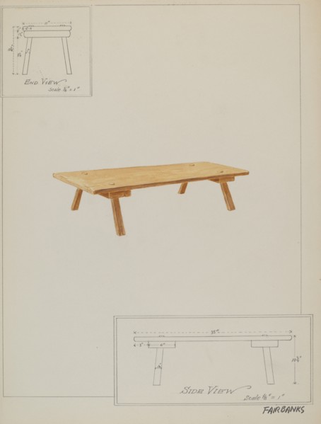 Meal Bench, c. 1937.