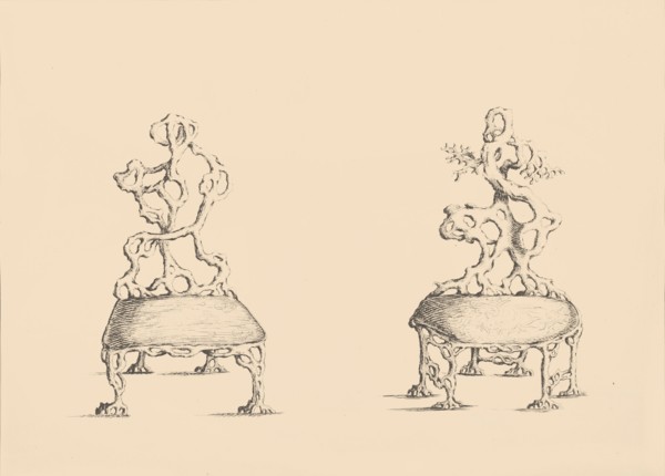 Plate 117. Garden Chairs, 1754. Creator: Matthew Darly.