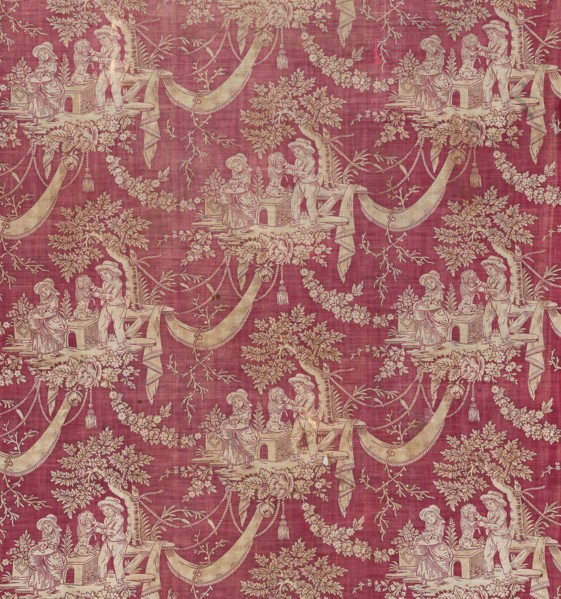 Children and Pets (Furnishing Fabric), Normandie, 1800/1820. Creator: Unknown.