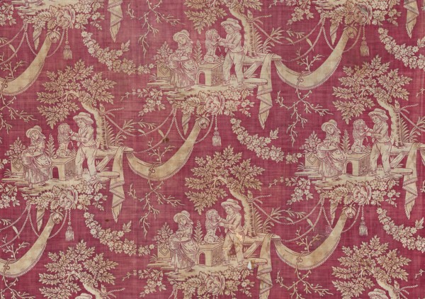 Children and Pets (Furnishing Fabric), Normandie, 1800/1820. Creator: Unknown.