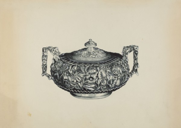 Silver Sugar Bowl, c. 1938. Creator: Florence Hastings.