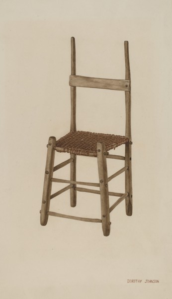 Rope Bottom Chair, 1941. Creator: Dorothy Johnson.