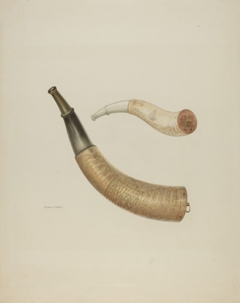 Powder Horn, 1935/1942. Creator: Alfred Koehn.