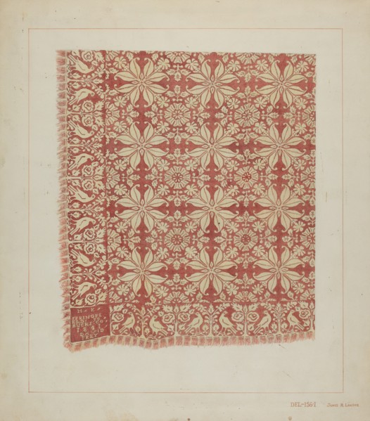 Woven Coverlet, c. 1937. Creator: James M. Lawson.