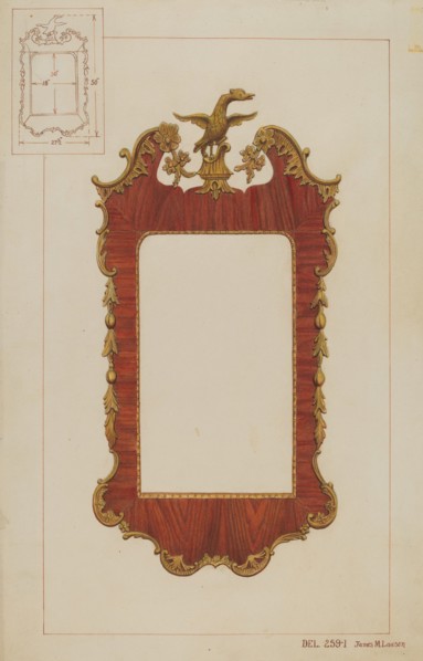 Mirror - Chippendale Style, c. 1937. Creator: James M. Lawson.
