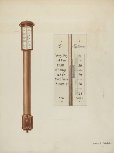 Shaker Barometer, c. 1937. Creator: Alois E. Ulrich.