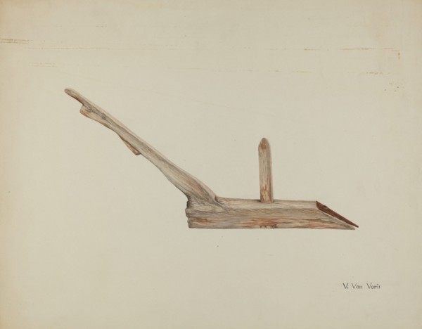 Wooden Plow, c. 1938. Creator: Vera Van Voris.
