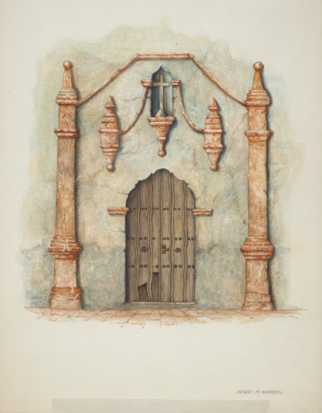 Mission Church Doorway, 1940. Creator: Harry Mann Waddell.