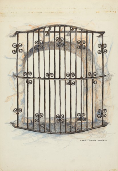 Iron Grille at Window, 1935/1942. Creator: Harry Mann Waddell.
