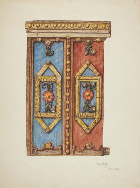 Pulpit Panel, 1937/1940. Creators: Harry Mann Waddell, Cornelius Christoffels.
