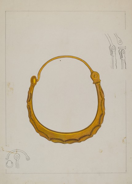 Loop Earring, c. 1937. Creator: Tulita Westfall.