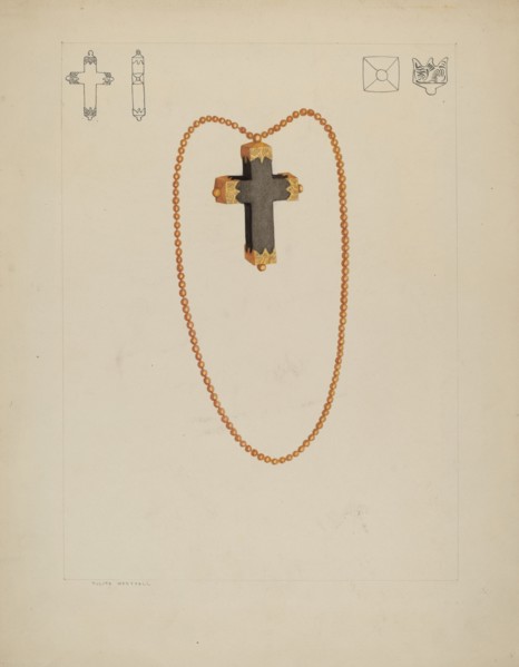 Cross Necklace, 1935/1942. Creator: Tulita Westfall.