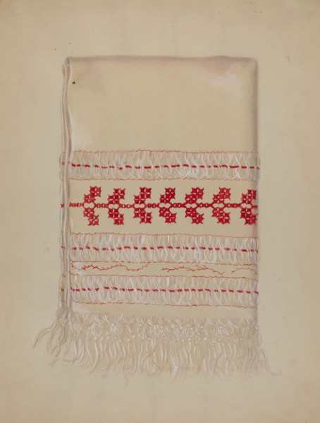Linen Towel, c. 1937. Creator: Eva Wilson.