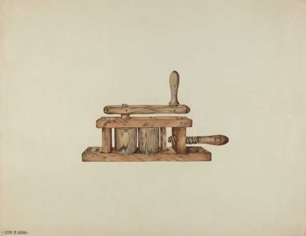 Straw Roller, 1935/1942. Creator: Jessie M Youngs.