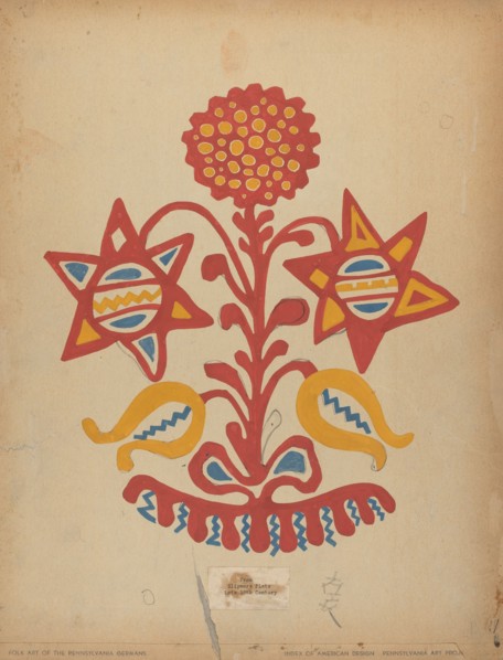 Drawing for Plate 11: From the Portfolio "Folk Art of Rural Pennsylvania", c. 1939. Creator: Unknown.