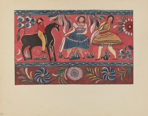 Plate 42: Painted Chest Design: From Portfolio "Spanish Colonial Designs of New Mexico", 1935/1942. Creator: Unknown.
