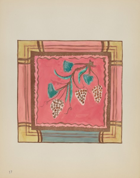 Plate 17: Grapes, Altar Panel: From Portfolio "Spanish Colonial Designs of New Mexico", 1935/1942. Creator: Unknown.