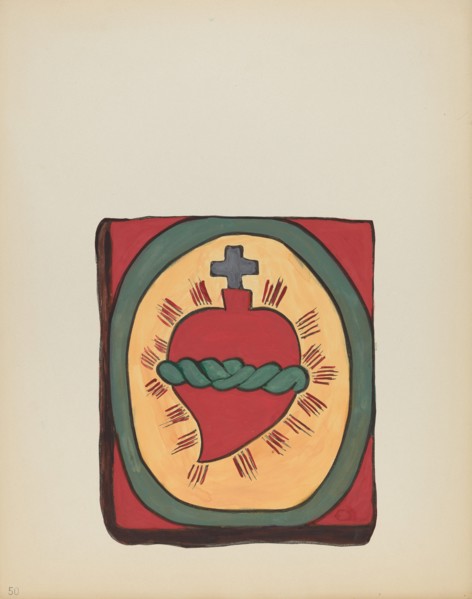 Plate 50: Sacred Heart: From Portfolio "Spanish Colonial Designs of New Mexico", 1935/1942. Creator: Unknown.