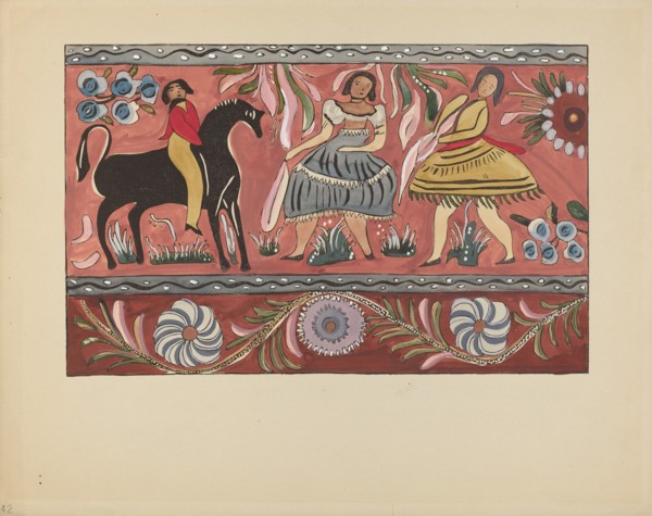Plate 42: Painted Chest Design: From Portfolio "Spanish Colonial Designs of New Mexico", 1935/1942. Creator: Unknown.