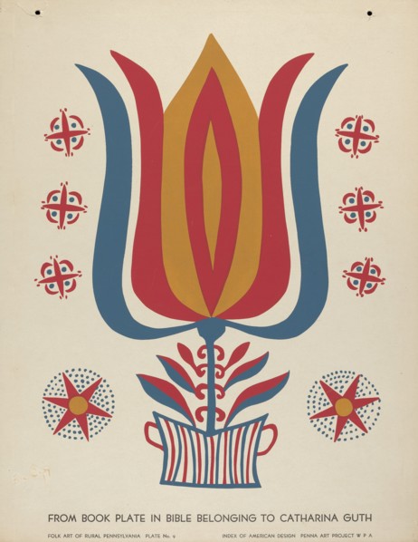 Plate 9: From Portfolio "Folk Art of Rural Pennsylvania", c. 1939. Creator: Unknown.