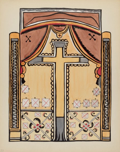 Plate 13: Design with Cross: From Portfolio "Spanish Colonial Designs of New Mexico", 1935/1942. Creator: Unknown.