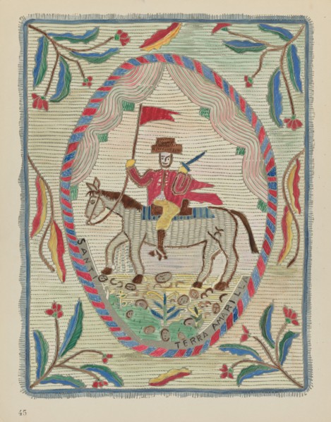 Plate 45: Embroidered Bedspread (St. James): From Portfolio "Spanish Colonial...", 1935/1942. Creator: Unknown.