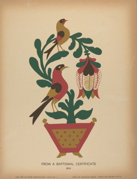 Plate 12: From the Portfolio "Folk Art of Rural Pennsylvania", c. 1939. Creator: Unknown.