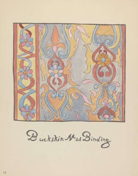 Plate 48: Buckskin Design: From Portfolio "Spanish Colonial Designs of New Mexico", 1935/1942. Creator: Unknown.