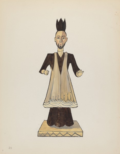 Plate 39: St. John Nepomuk Bulto: From Portfolio "Spanish Colonial Designs of New Mexico", 1935/1942 Creator: Unknown.