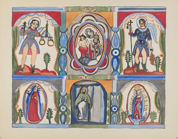 Plate 6: Chapel Altarpiece, Santa Cruz: From Portfolio "Spanish Colonial...", 1935/1942. Creator: Unknown.