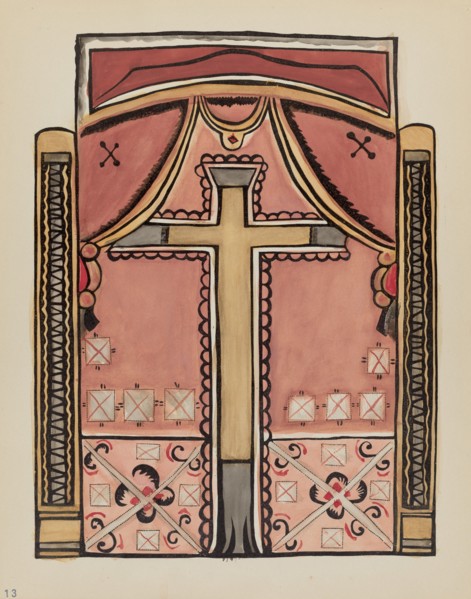Plate 13: Designs with Cross, Chimayo: From Portfolio "Spanish Colonial...", 1935/1942. Creator: Unknown.