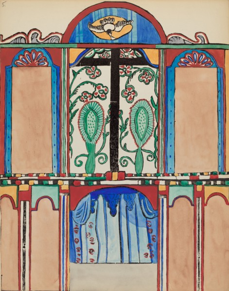 Plate 6: Chapel Altarpiece, Santa Cruz: From Portfolio "Spanish Colonial...", 1935/1942. Creator: Unknown.