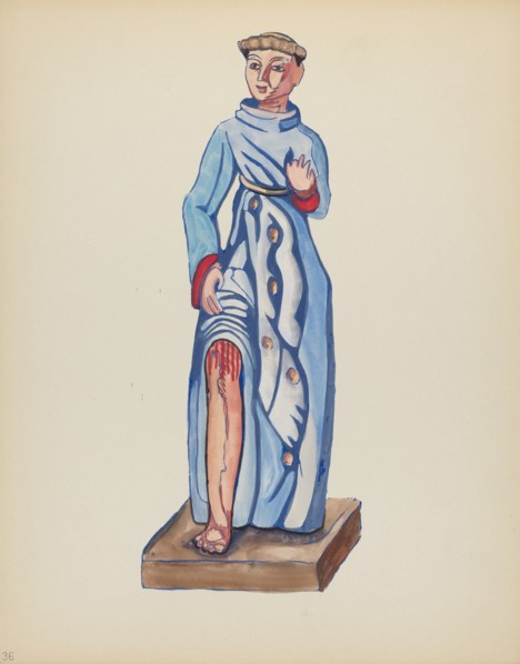 Plate 36: Saint Roch: From Portfolio "Spanish Colonial Designs of New Mexico", 1935/1942. Creator: Unknown.
