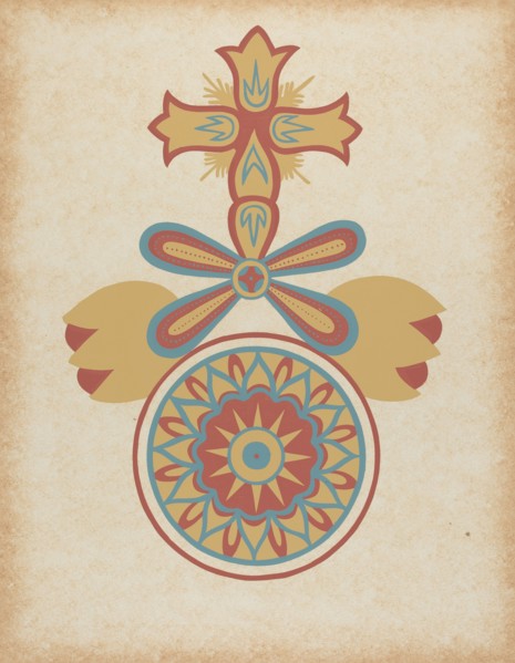 Santa Barbara Mission Doorway Design from the portfolio "Decorative Art...", 1935/1942. Creator: Unknown.