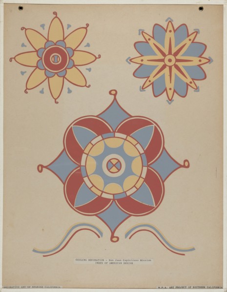 San Juan Capistrano Mission Ceiling Decoration From the portfolio "Decorative...", 1935/1942. Creator: Unknown.