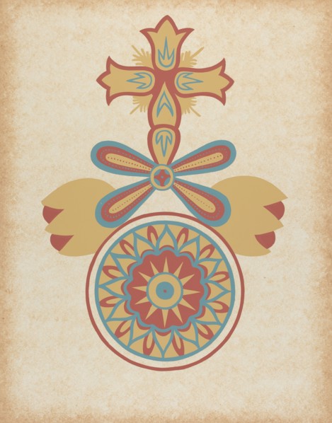 Santa Barbara Mission Doorway Design from the portfolio "Decorative Art...", 1935/1942. Creator: Unknown.