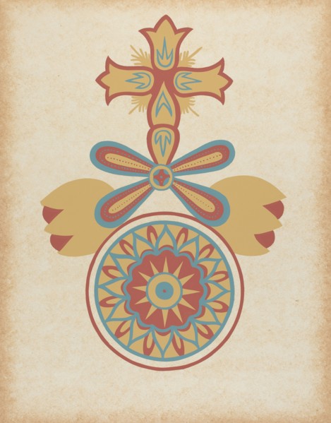 Santa Barbara Mission Doorway Design from the portfolio "Decorative Art...", 1935/1942. Creator: Unknown.