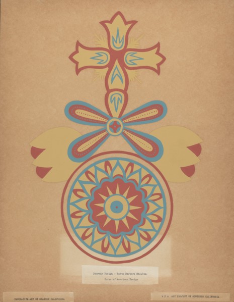 Santa Barbara Mission Doorway Design from the portfolio "Decorative Art...", 1935/1942. Creator: Unknown.