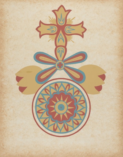 Santa Barbara Mission Doorway Design from the portfolio "Decorative Art...", 1935/1942. Creator: Unknown.