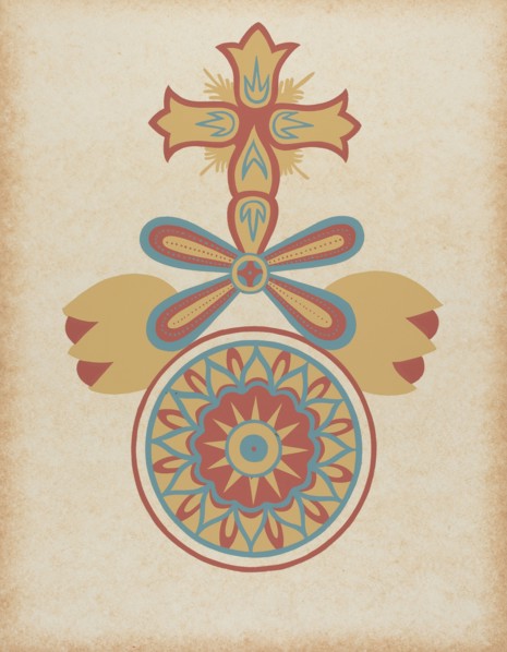 Santa Barbara Mission Doorway Design from the portfolio "Decorative Art...", 1935/1942. Creator: Unknown.