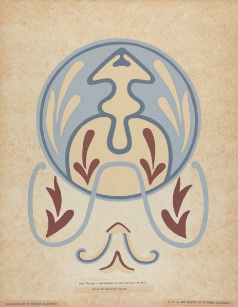Asistencia of San Antonio de Pala Wall Design from the portfolio of "Decorative Art...", 1935/1942. Creator: Unknown.