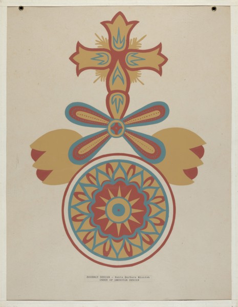 Santa Barbara Mission Doorway Design from the portfolio "Decorative Art...", 1935/1942. Creator: Unknown.