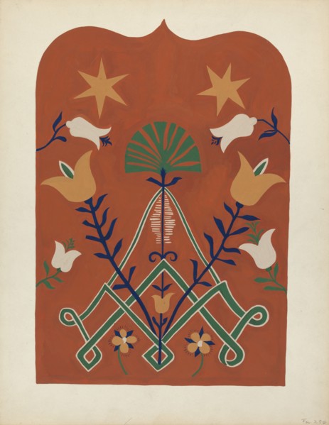 Study for Proposed Portfolio "Decorated Chests of Rural Pennsylvania", 1941. Creator: Unknown.