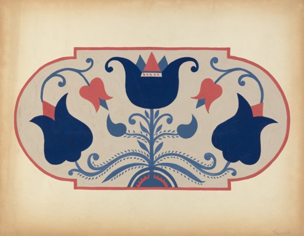 Study for Proposed Portfolio "Decorated Chests of Rural Pennsylvania", 1941. Creator: Unknown.