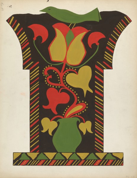 Study for Proposed Portfolio "Decorated Chests of Rural Pennsylvania", 1941. Creator: Unknown.