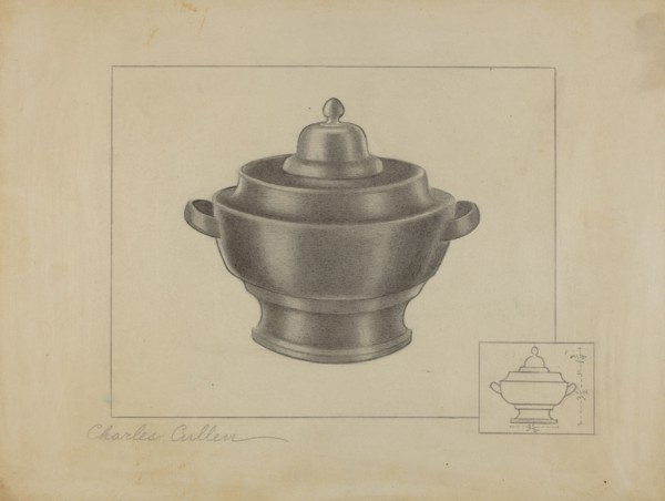Pewter Sugar Bowl, 1935/1942. Creator: Charles Cullen.