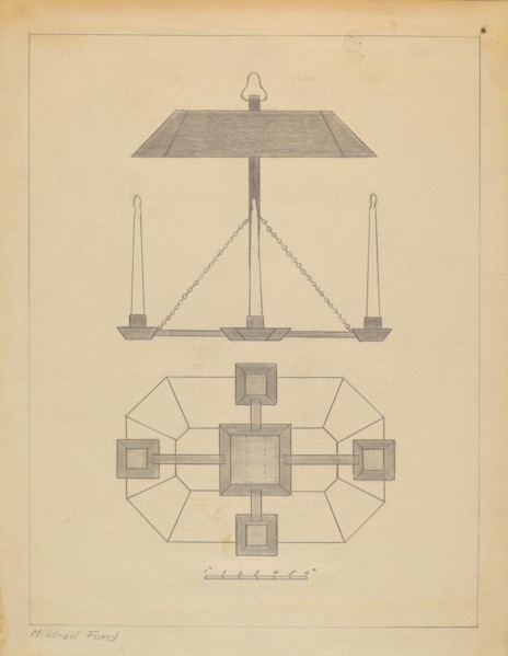 Chandelier, c. 1937. Creator: Mildred Ford.
