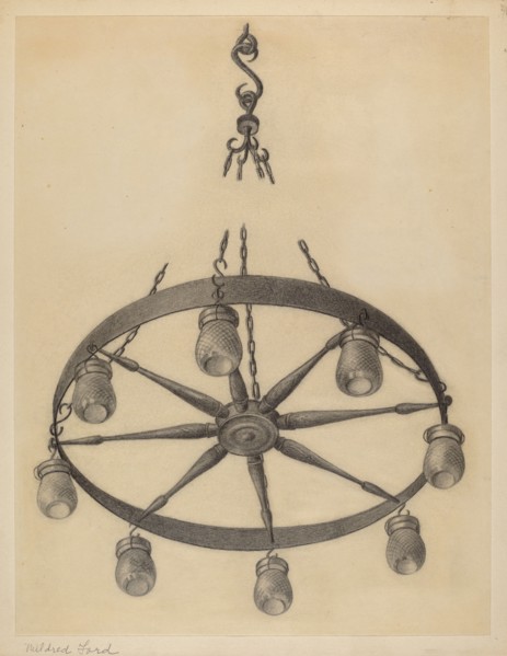 Chandelier, c. 1936. Creator: Mildred Ford.