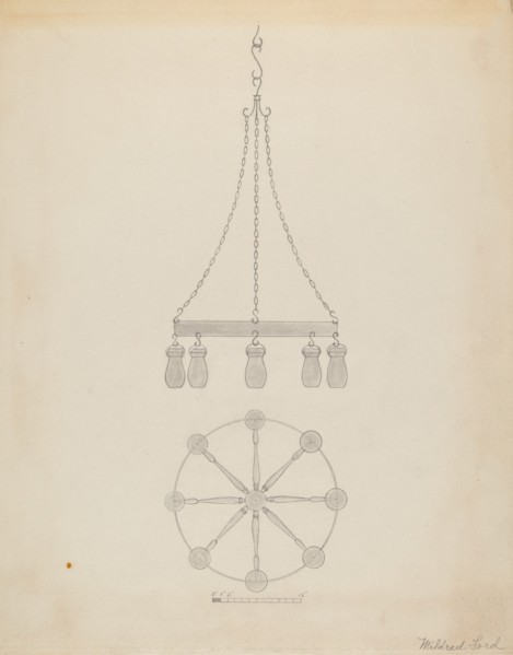 Chandelier, c. 1936. Creator: Mildred Ford.