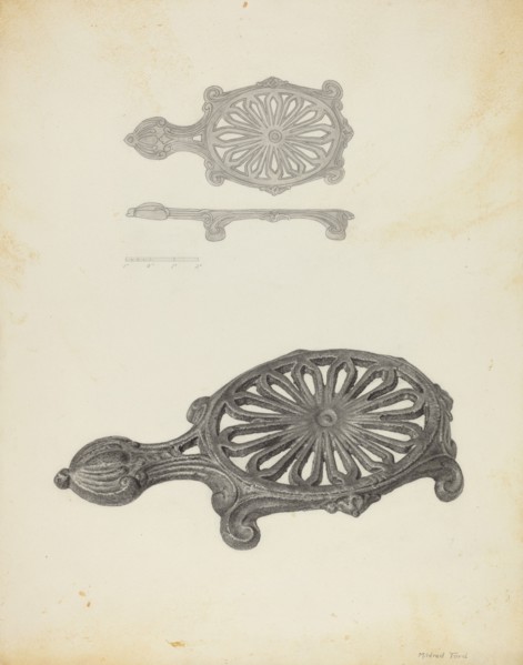 Flat Iron Holder, c. 1940. Creator: Mildred Ford.